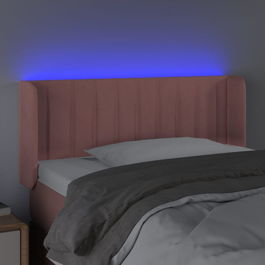 Hoofdbord Led Fluweel 83 x 16 x 78/88 cm Roze