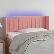 Hoofdbord 83x16x78/88 cm fluweel roze LED