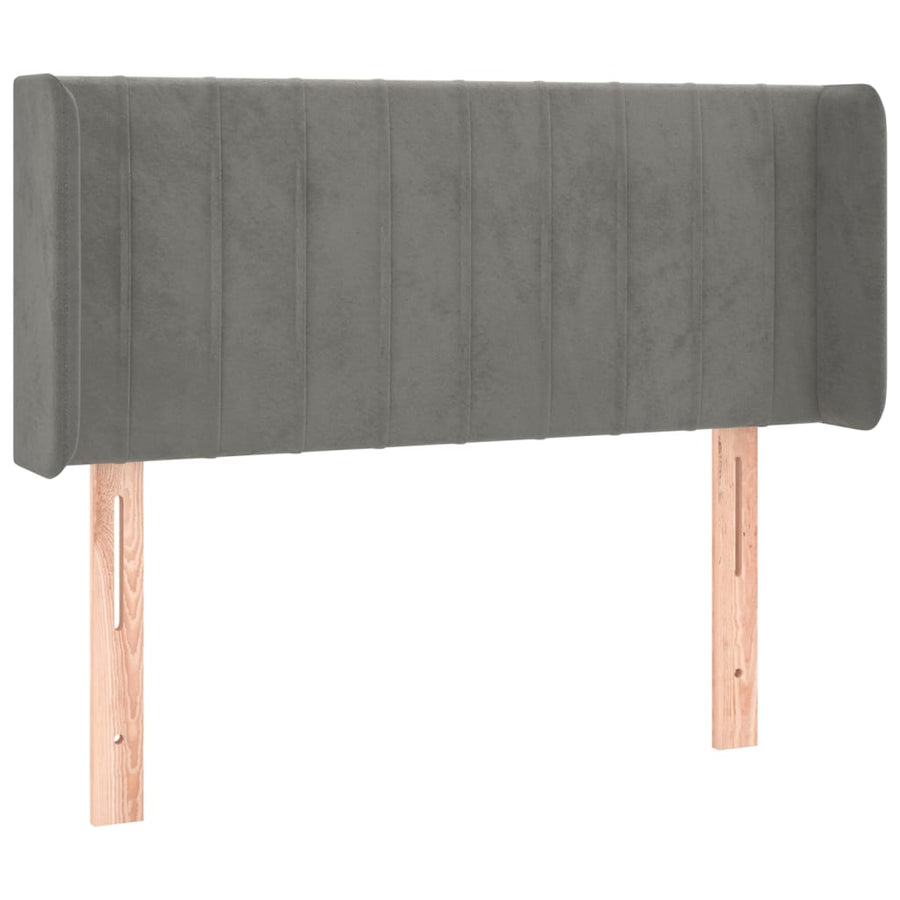 Hoofdbord Led Fluweel 93 x 16 x 78/88 cm Lichtgrijs