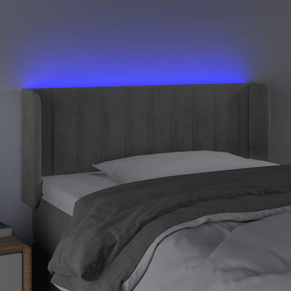 Hoofdbord Led Fluweel 93 x 16 x 78/88 cm Lichtgrijs