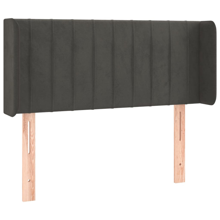 Hoofdbord Led Fluweel 93 x 16 x 78/88 cm Donkergrijs
