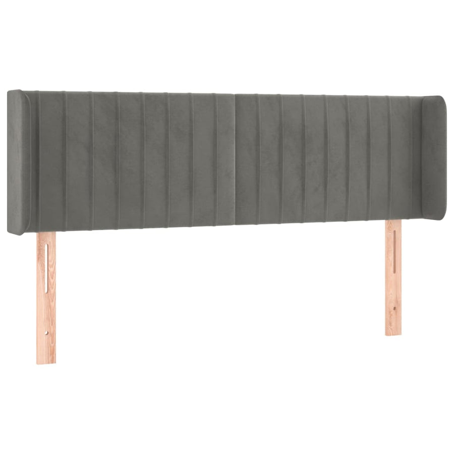 Hoofdbord Led Fluweel 147 x 16 x 78/88 cm Lichtgrijs