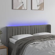 Headboard LED 147x16x78/88 cm velvet light grey