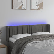 Headboard LED 147x16x78/88 cm velvet dark grey
