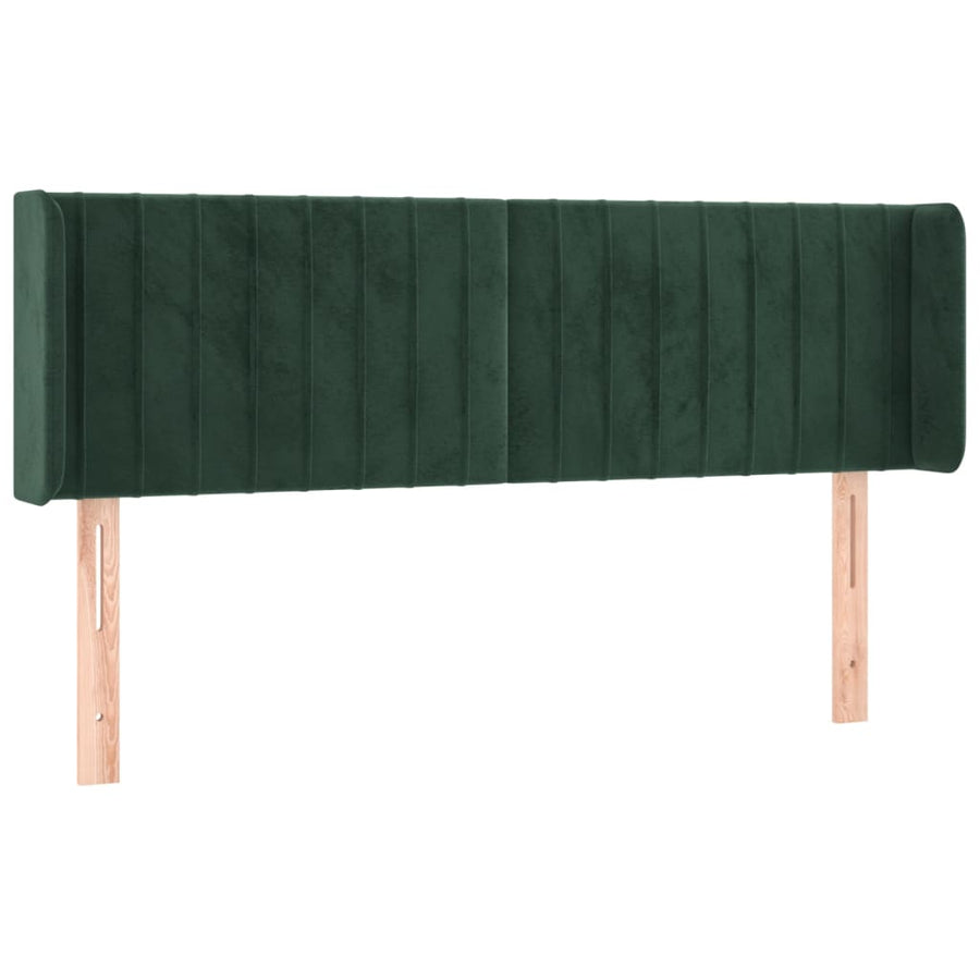 Hoofdbord Led Fluweel 147 x 16 x 78/88 cm Donkergroen