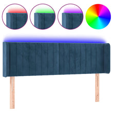 Hoofdbord Led Fluweel 147 x 16 x 78/88 cm Donkerblauw