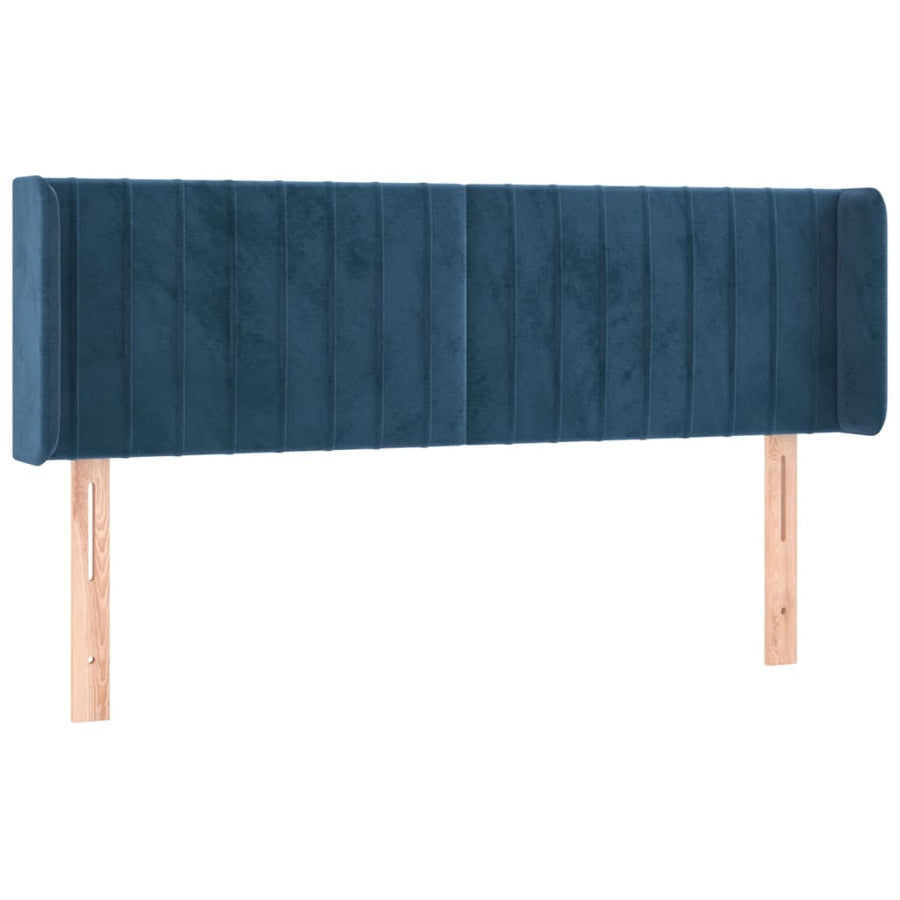 Hoofdbord Led Fluweel 147 x 16 x 78/88 cm Donkerblauw