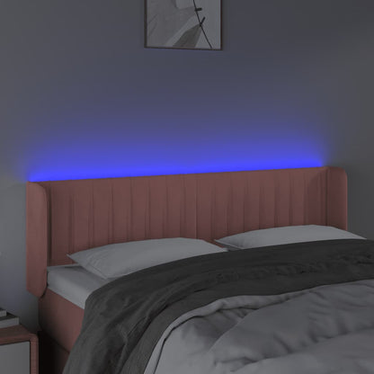 Hoofdbord Led Fluweel 147 x 16 x 78/88 cm Roze