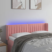 Headboard LED 147x16x78/88 cm velvet pink