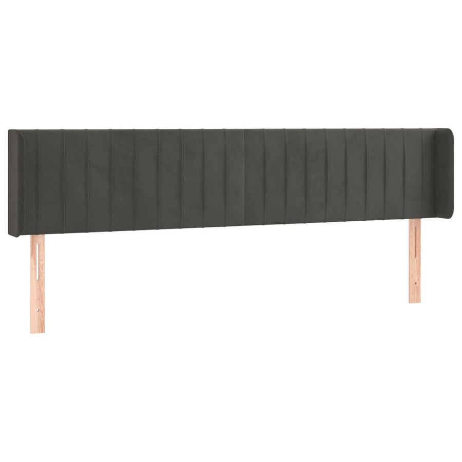 Hoofdbord Led Fluweel 163 x 16 x 78/88 cm Donkergrijs