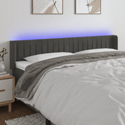 Headboard LED 163x16x78/88 cm velvet dark grey