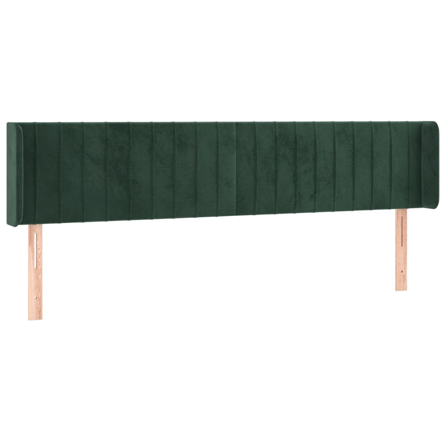 Hoofdbord Led Fluweel 1 163 x 16 x 78/88 cm Donkergroen