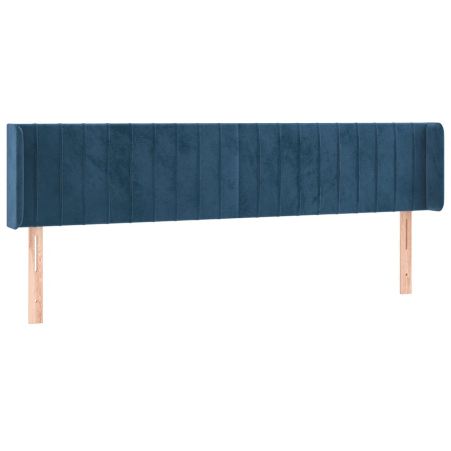 Hoofdbord Led Fluweel 163 x 16 x 78/88 cm Donkerblauw