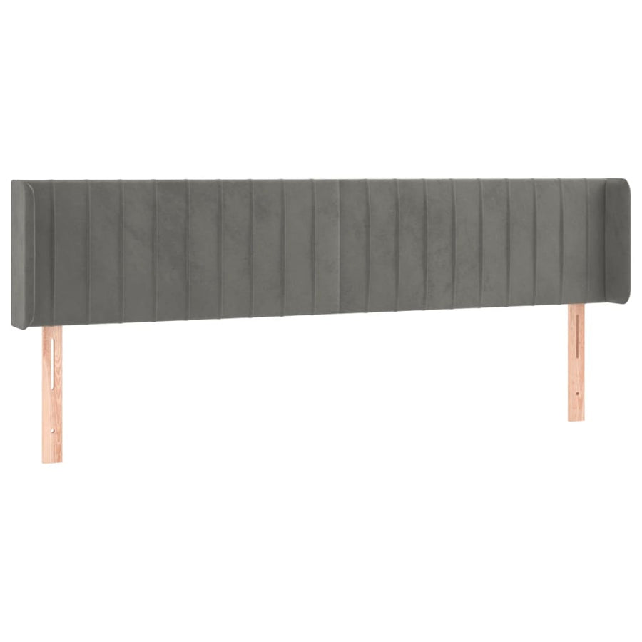 Hoofdbord Led Fluweel 183 x 16 x 78/88 cm Lichtgrijs