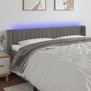 Headboard LED 183x16x78/88 cm velvet light grey