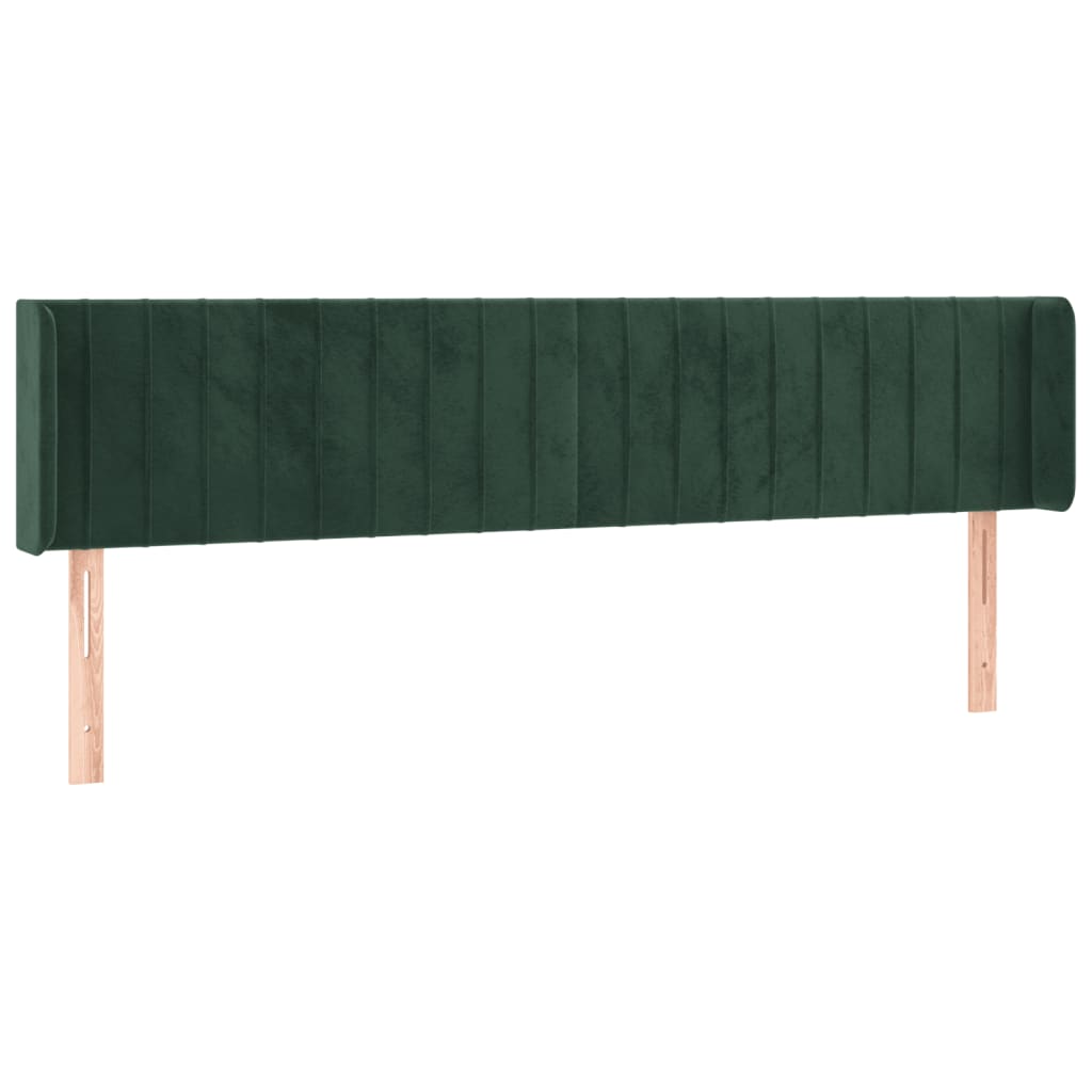 Hoofdbord Led Fluweel 1 183 x 16 x 78/88 cm Donkergroen