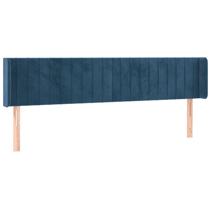 Hoofdbord Led Fluweel 203 x 16 x 78/88 cm Donkerblauw