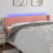 Headboard LED 203x16x78/88 cm velvet pink