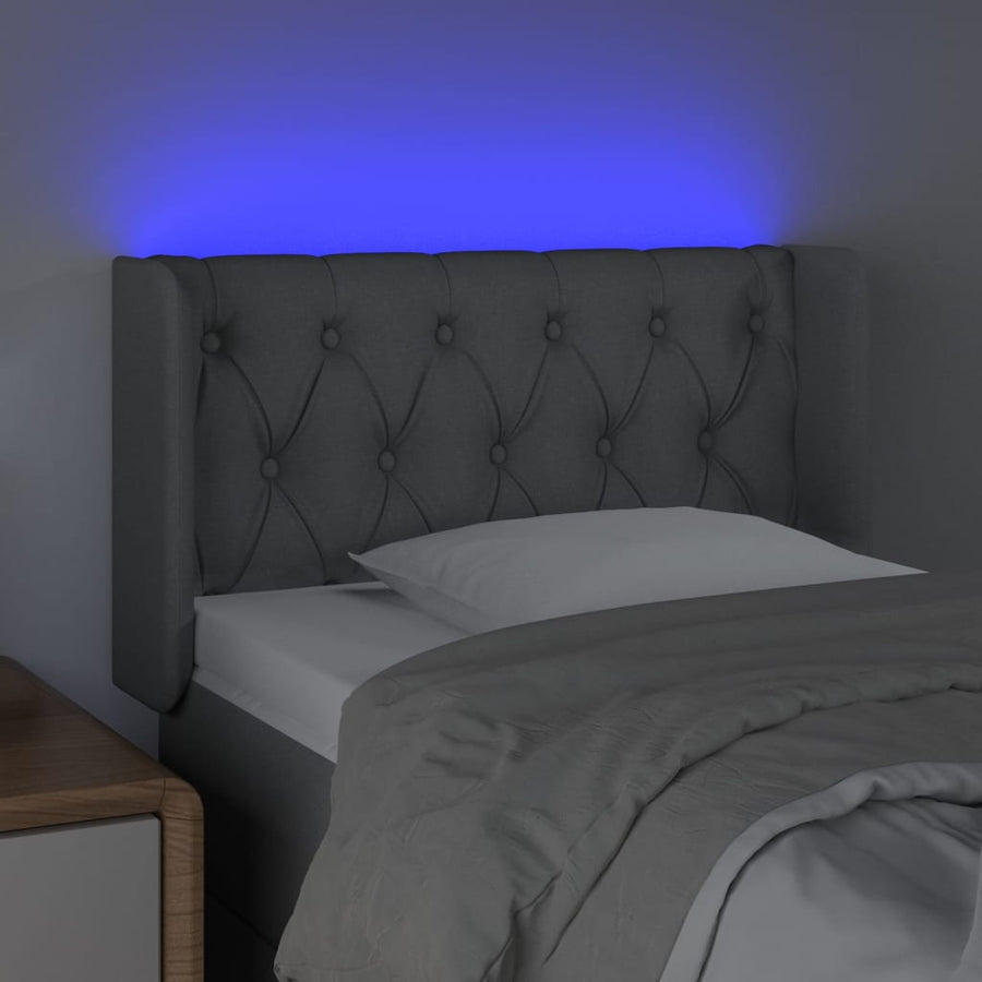 Hoofdbord Led Stof 83 x 16 x 78/88 cm Lichtgrijs