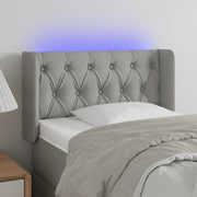 Hoofdbord LED 83x16x78/88 cm lichtgrijs stof