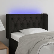 Hoofdbord 83x16x78/88 cm stof zwart LED