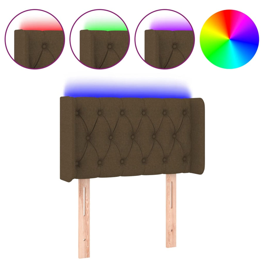 Hoofdbord Led Stof 83 x 16 x 78/88 cm Donkerbruin