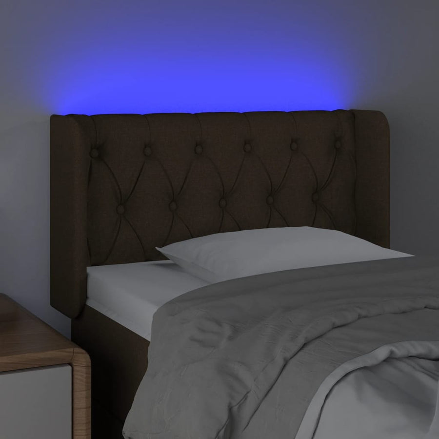 Hoofdbord Led Stof 83 x 16 x 78/88 cm Donkerbruin