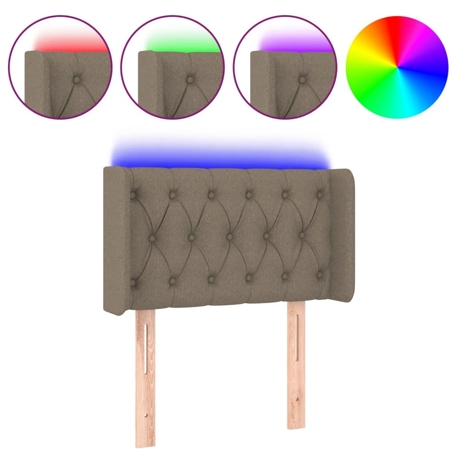 Hoofdbord Led Stof 83 x 16 x 78/88 cm Taupe