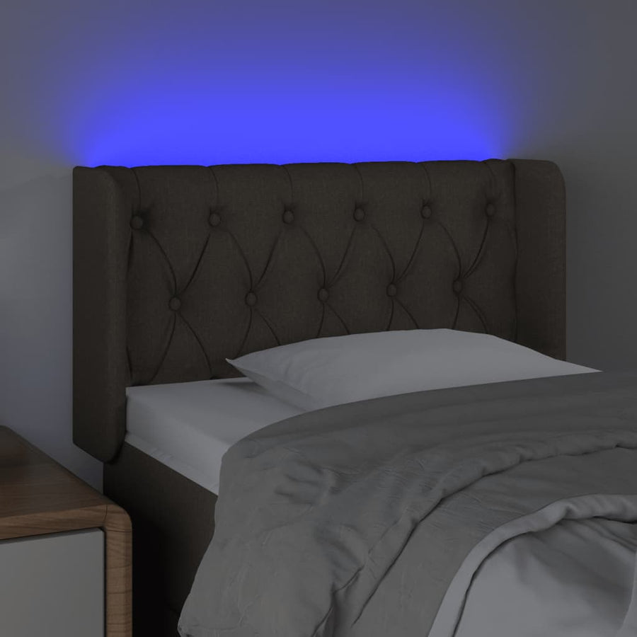 Hoofdbord Led Stof 83 x 16 x 78/88 cm Taupe