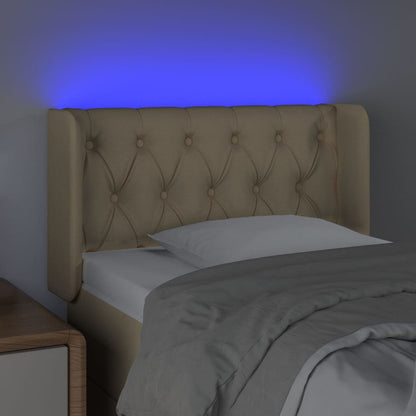 Hoofdbord Led Stof Kleurig 83 x 16 x 78/88 cm Crème
