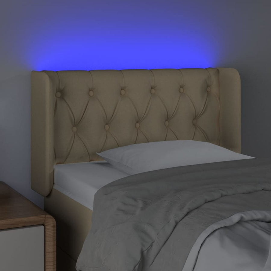 Hoofdbord Led Stof Kleurig 83 x 16 x 78/88 cm Crème