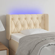 Hoofdbord LED 83x16x78/88 cm stof crèmekleurig