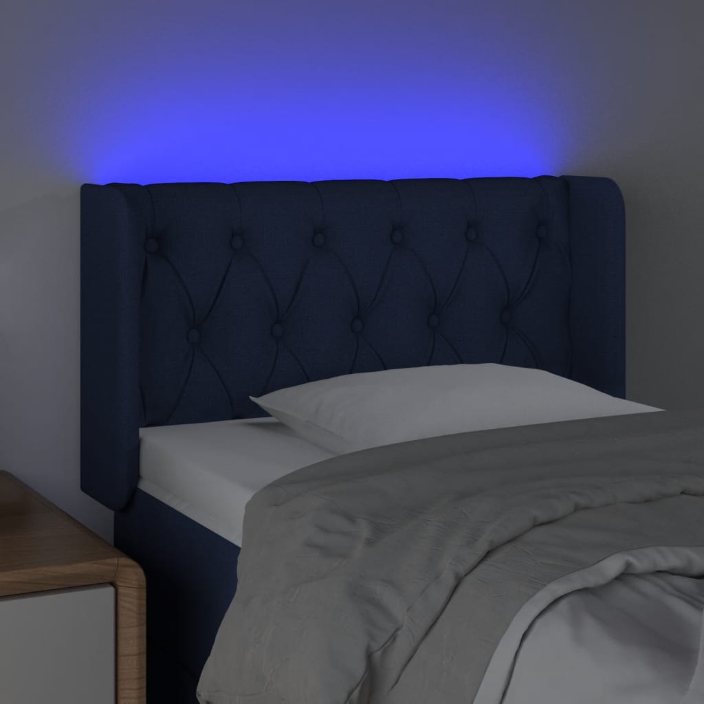 Hoofdbord Led Stof 83 x 16 x 78/88 cm Blauw