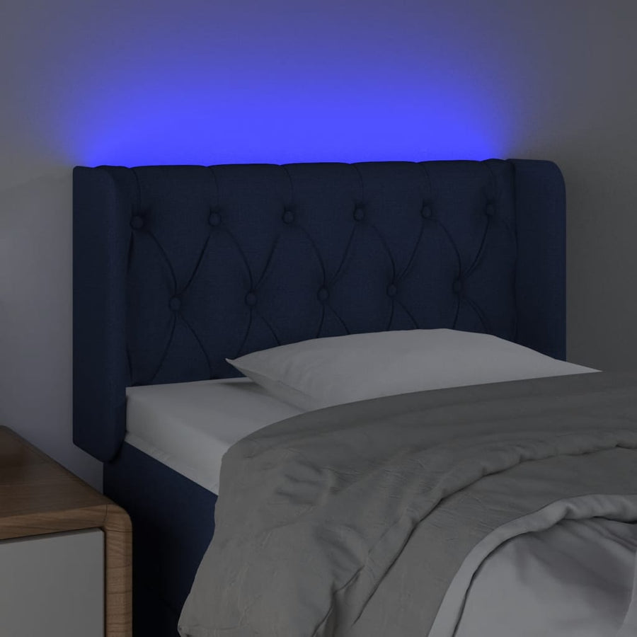 Hoofdbord Led Stof 83 x 16 x 78/88 cm Blauw