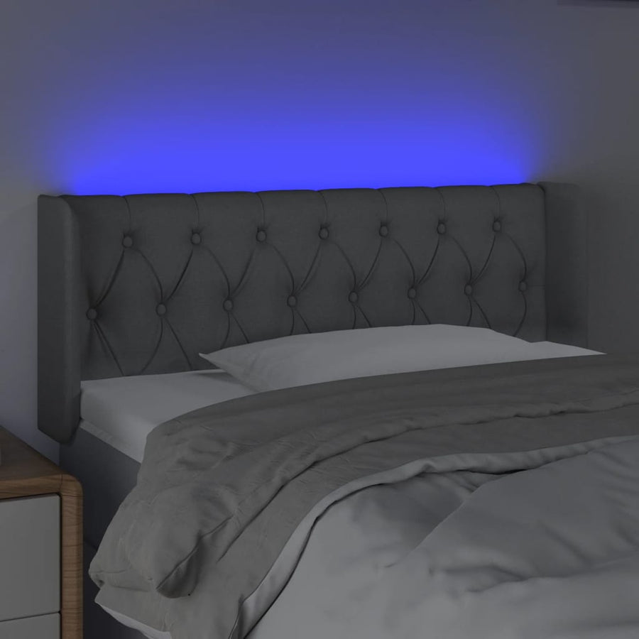 Hoofdbord Led Stof 93 x 16 x 78/88 cm Lichtgrijs