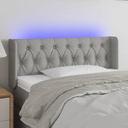 Hoofdbord 93x16x78/88 cm stof lichtgrijs LED