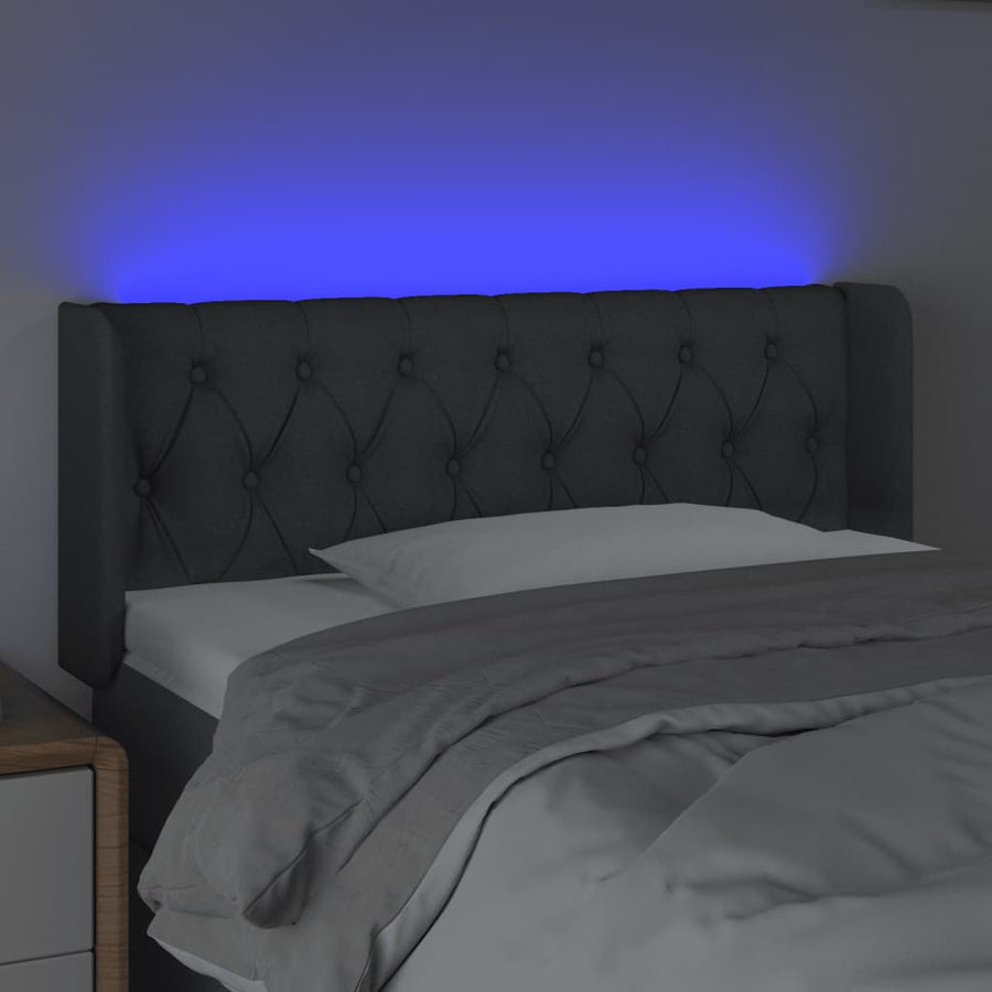 Hoofdbord Led Stof 93 x 16 x 78/88 cm Donkergrijs