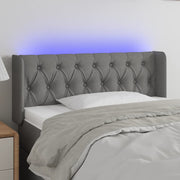 Hoofdbord 93x16x78/88 cm stof donkergrijs LED