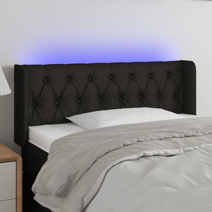 Hoofdbord Led Stof 93 x 16 x 78/88 cm Zwart