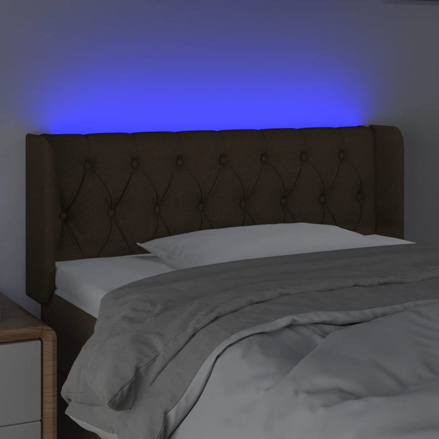 Hoofdbord Led Stof 93 x 16 x 78/88 cm Donkerbruin