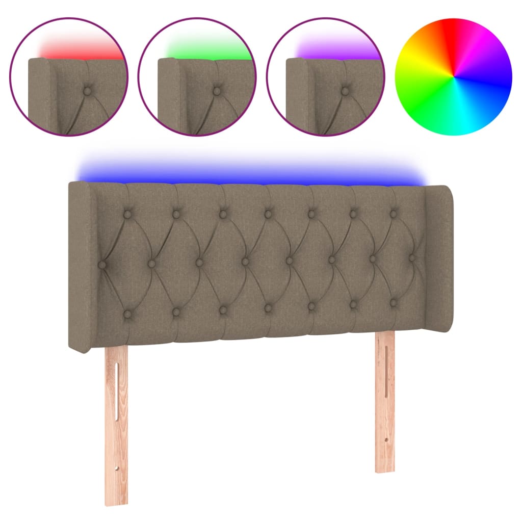 Hoofdbord Led Stof 93 x 16 x 78/88 cm Taupe