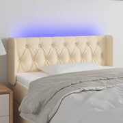 Hoofdbord 93x16x78/88 cm stof crèmekleurig LED