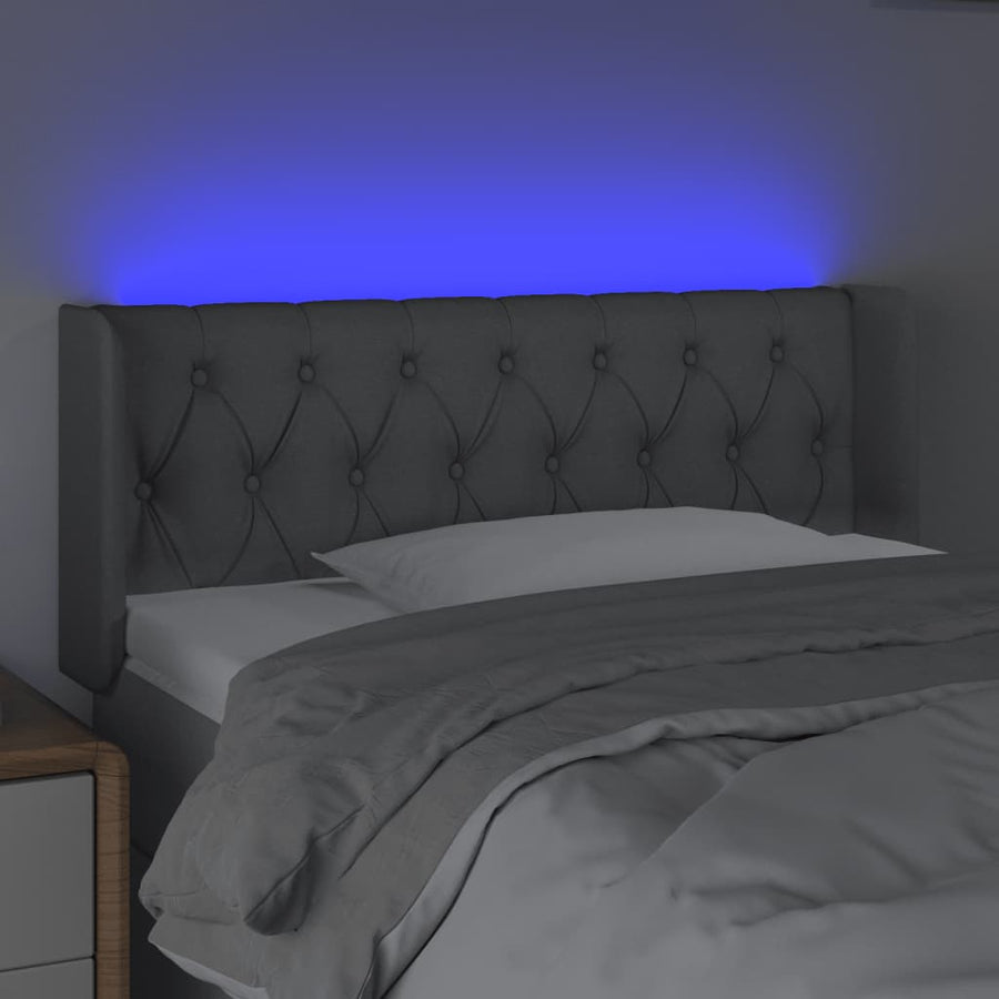 Hoofdbord Led 103X16X78/88 Cm Stof Lichtgrijs Lichtgrijs 103 x 16 x 78/88 cm