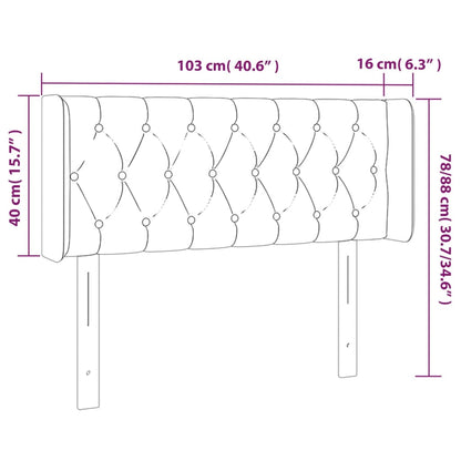 Hoofdbord Led 103X16X78/88 Cm Stof Lichtgrijs Lichtgrijs 103 x 16 x 78/88 cm