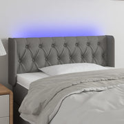 Hoofdbord 103x16x78/88 cm stof donkergrijs LED