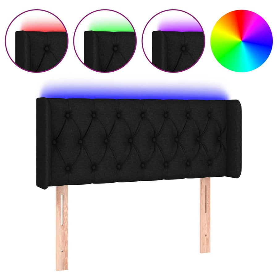 Hoofdbord Led 103X16X78/88 Cm Stof Zwart 103 x 16 x 78/88 cm