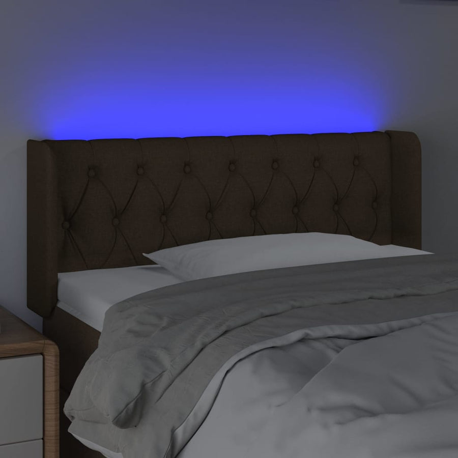 Hoofdbord Led Stof 103 x 16 x 78/88 cm Donkerbruin