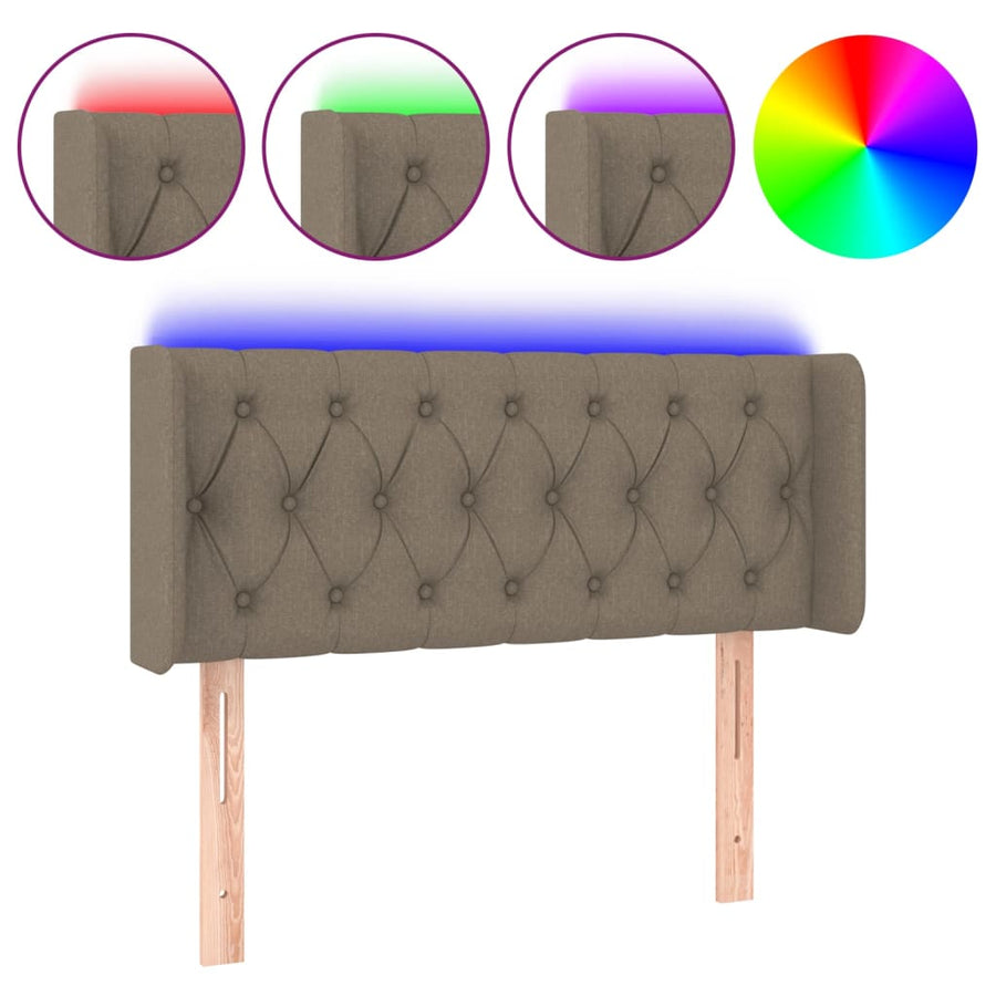 Hoofdbord Led Stof Taupe 1 103 x 16 x 78/88 cm