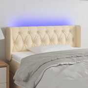 Hoofdbord LED 103x16x78/88 cm stof crèmekleurig