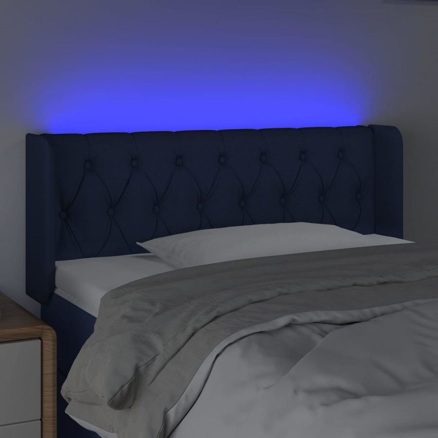 Hoofdbord Led 103X16X78/88 Cm Stof Blauw 103 x 16 x 78/88 cm